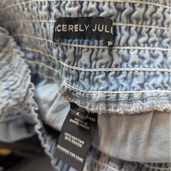 Sincerely Jules Chambray Paperbag Pants Large - Picture 4 of 4